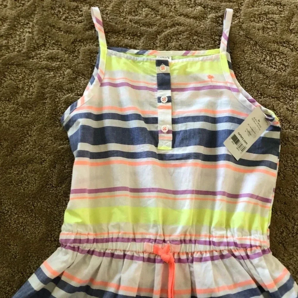 Nwt new carters striped sun dress 6 6x